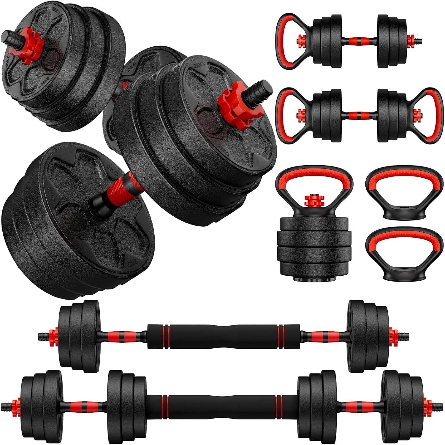 4-in-1 Adjustable Dumbbell Set, 20-90Lbs for Home Gym - Versatile Weight Training