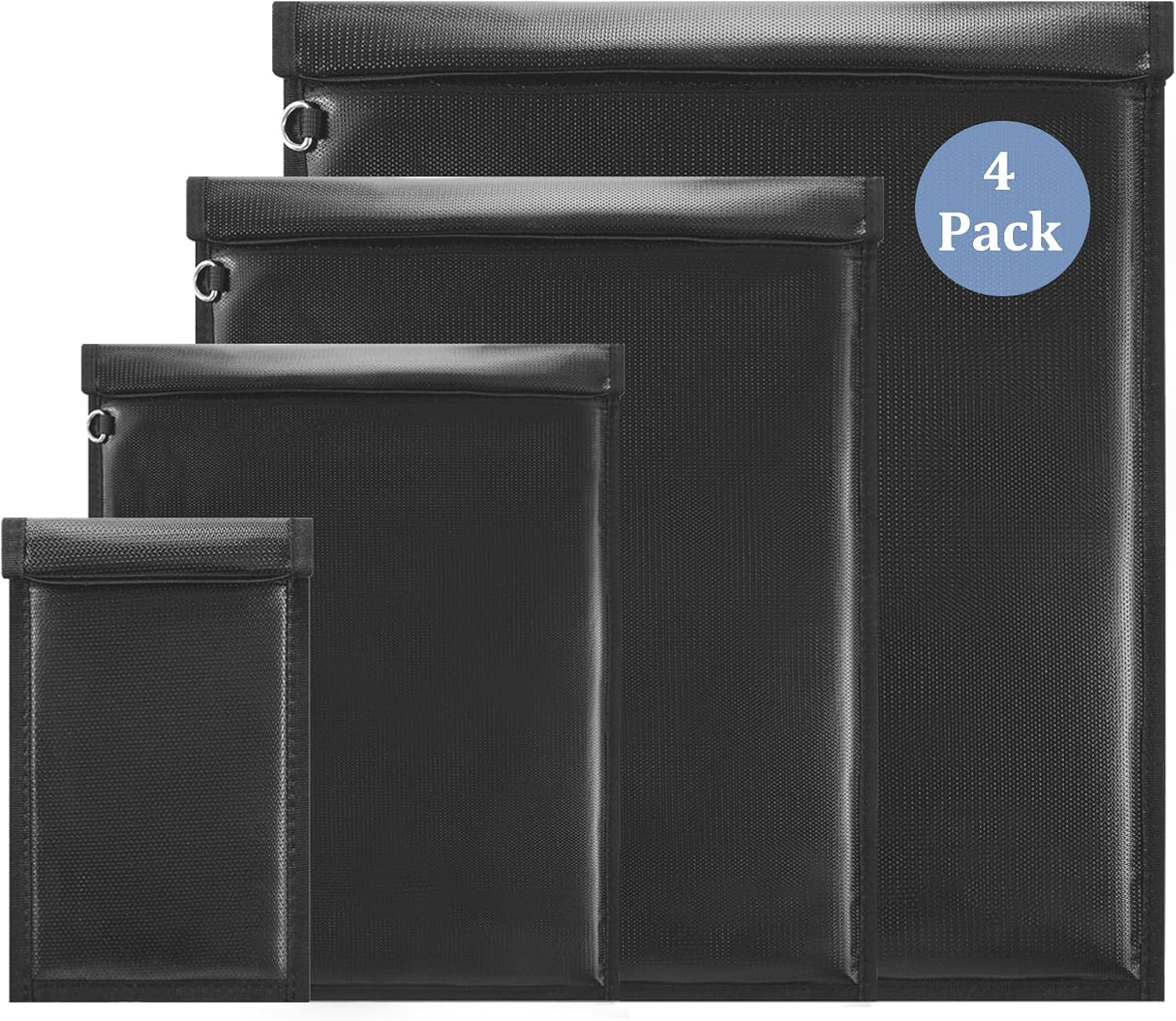 4 Pack Faraday Bags for Phones & Tablets & Laptops & Radio, Faraday Key Fob Protector, Faraday Cage for Anti-Theft Anti-Tracking, Fireproof & Waterproof Faraday Bag, RFID Signal Blocker Faraday Pouch