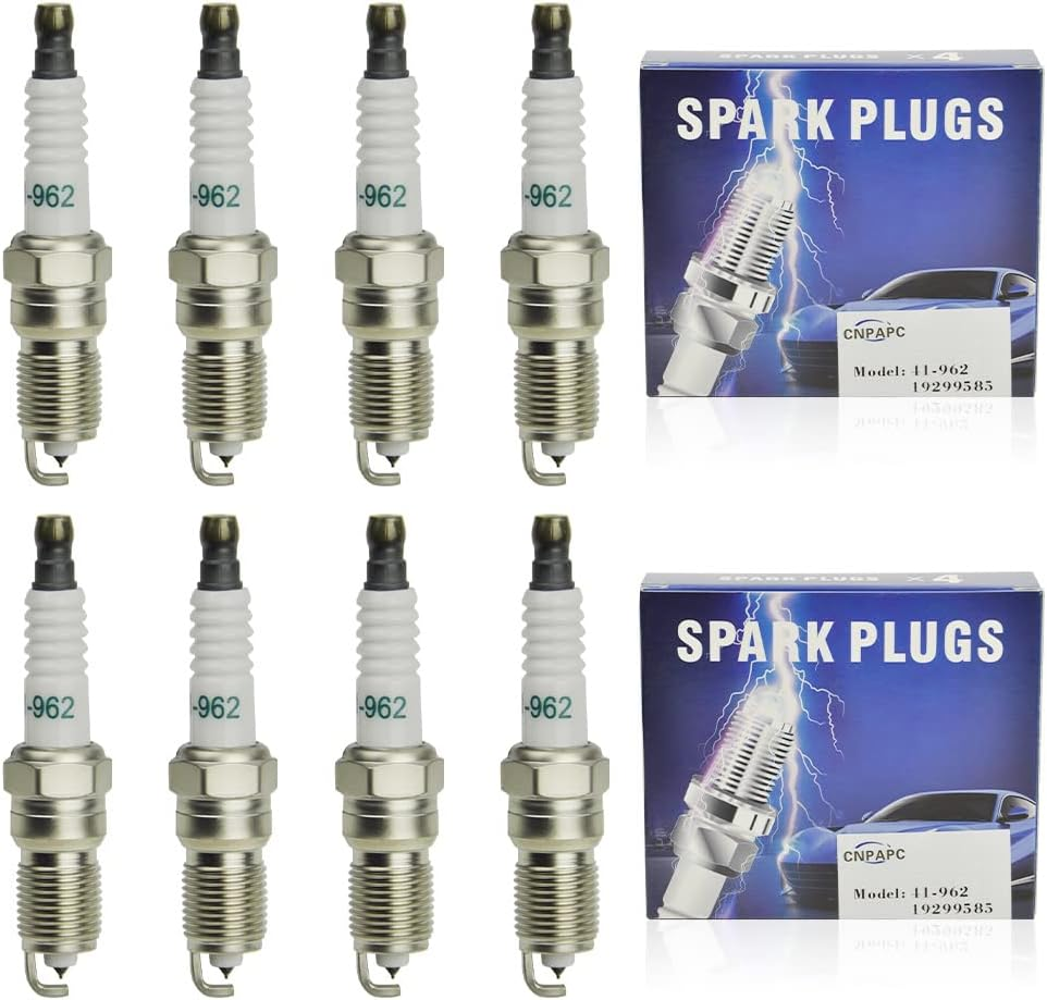 8Pcs 41-962 Upgrad Real Iridium Spark Plugs 19299585 for Chevrolet Chevy, GMC, Cadillac, Buick, Hummer, Pontiac,Silverado Suburban Avalanche GMC Yukon SIERRA XL LS2 LS3 LS4 LS7 Engines 4.8L 5.3L 6.0L