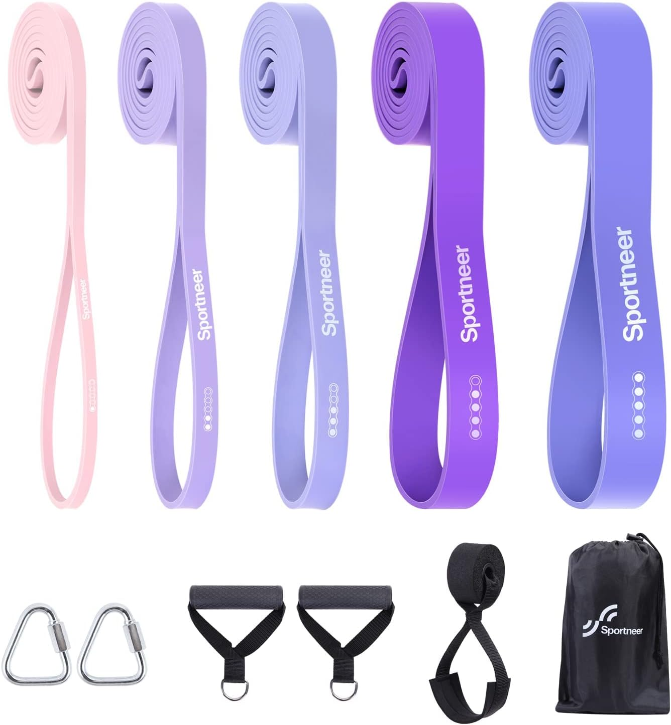 Resistance Bands for Working Out, 5-130Lb Exercise Bands 5 Levels Pull up Bands with Handles & Door Anchor - Resistance Bands for Physical Therapy Stretching & Resistance Training