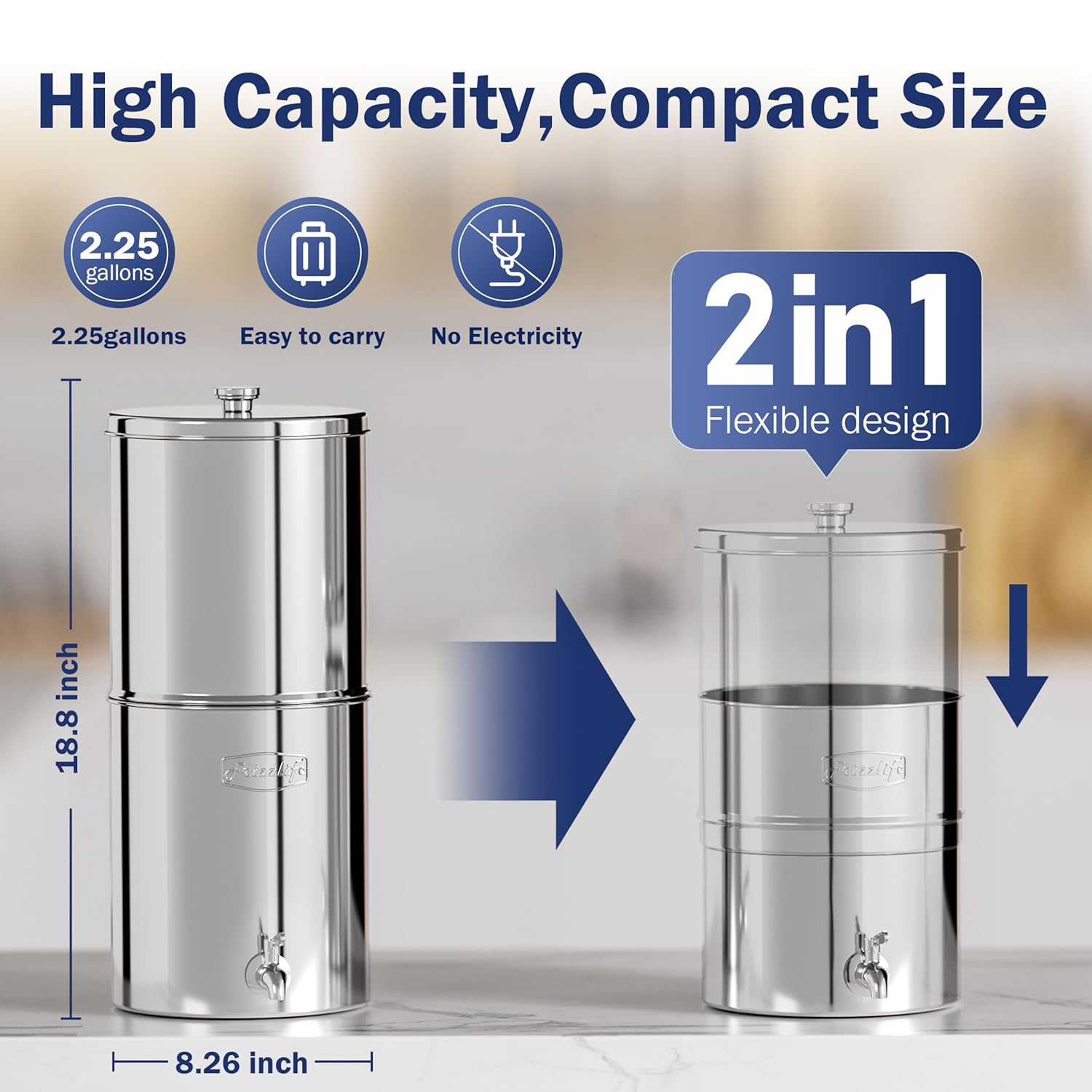Frizzlife G210-PROX 0.01μm 5-Stage Gravity Water Filter System, NSF Certified... - Picture 7 of 13