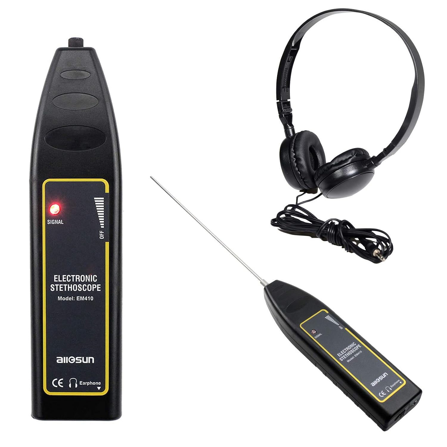 Pro Ultrasonic Leak Detector & Industrial Stethoscope,High Sensitivity Machine Diagnostic Tool for Engine Noise, Bearing, Valve, Pump, Pipe Flow,Mechanic Tool Kit(Includes Long/Short Probe & Carry Bag)