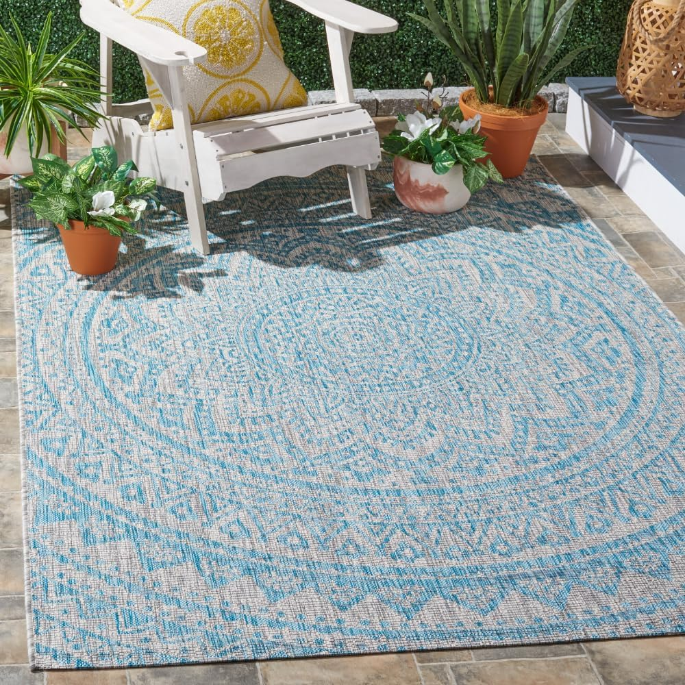 Washable Rug Outdoor Courtyard Collection - 4' X 5'7