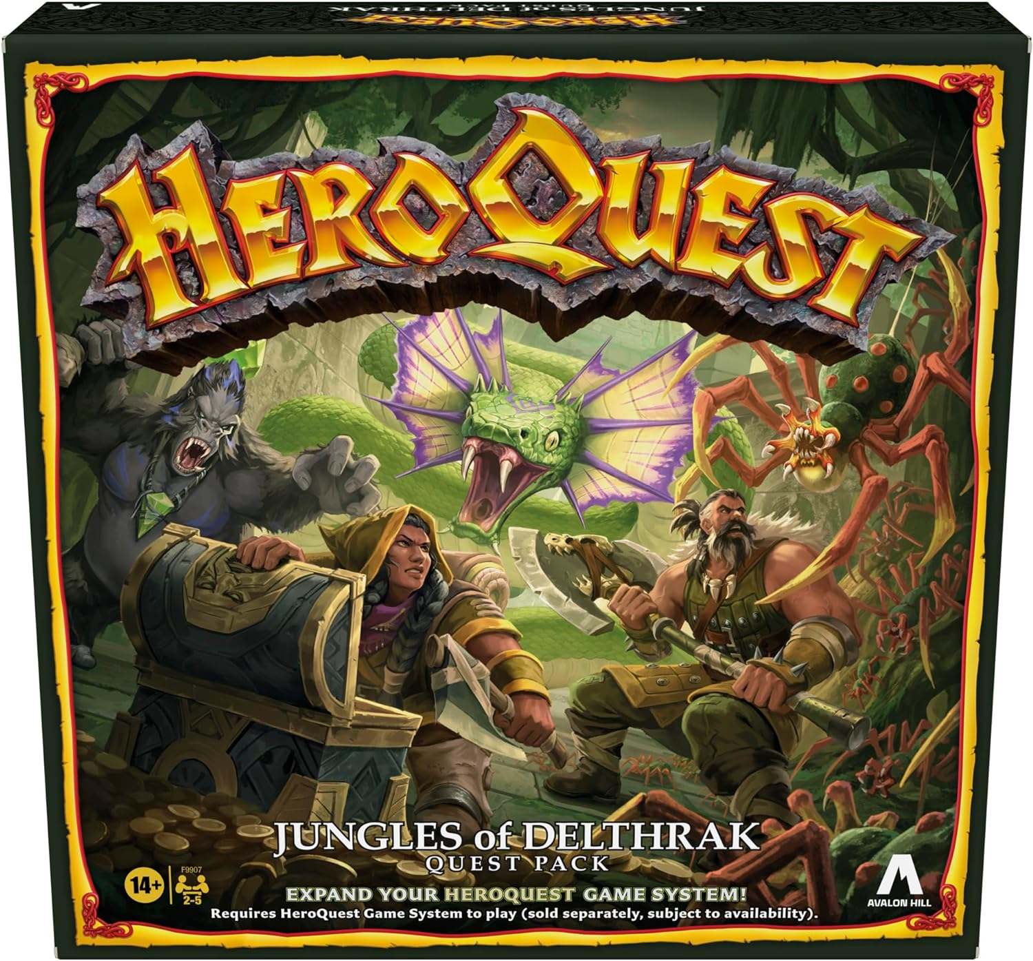 Avalon Hill Heroquest Jungles of Delthrak Quest Pack | Roleplaying Games | Ages 14+ | 2 to 5 Players | Board Games| Christmas Gift