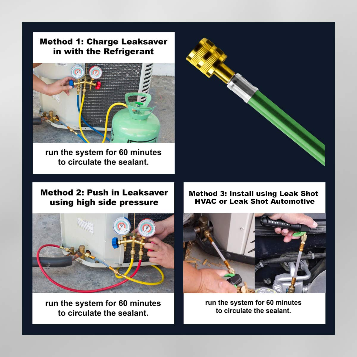 Leak Saver Direct Inject Ultimate 3-in-1 | AC Refrigerant Leak Sealer | with ... - Picture 8 of 14