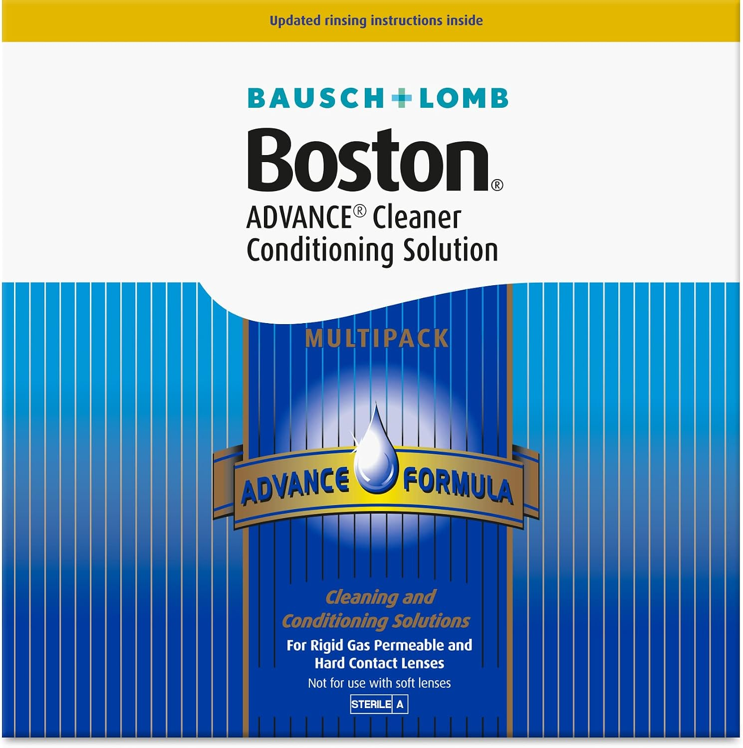 Boston Advance Lenscare Multipack, for RGP Lenses, 3 X 30 Ml + 3 X 120 Ml | Bausch + Lomb, Rigid Gas Permeable and Hard Contact Lenses, Visibly Tinted, for RGP Lenses, 1 X Lens Case Included