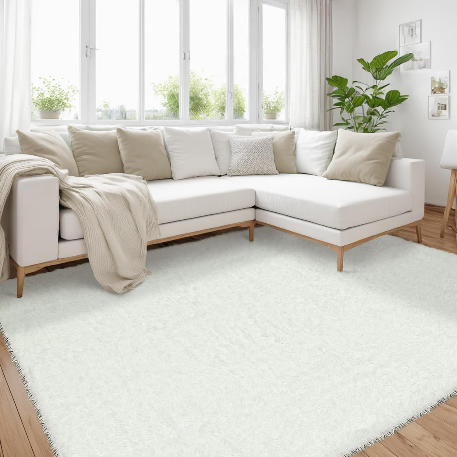 Youzi Fluffy Rugs for Livingroom Bedroom, Soft Shaggy Plush Fur Area Rug Mode... - Picture 3 of 25