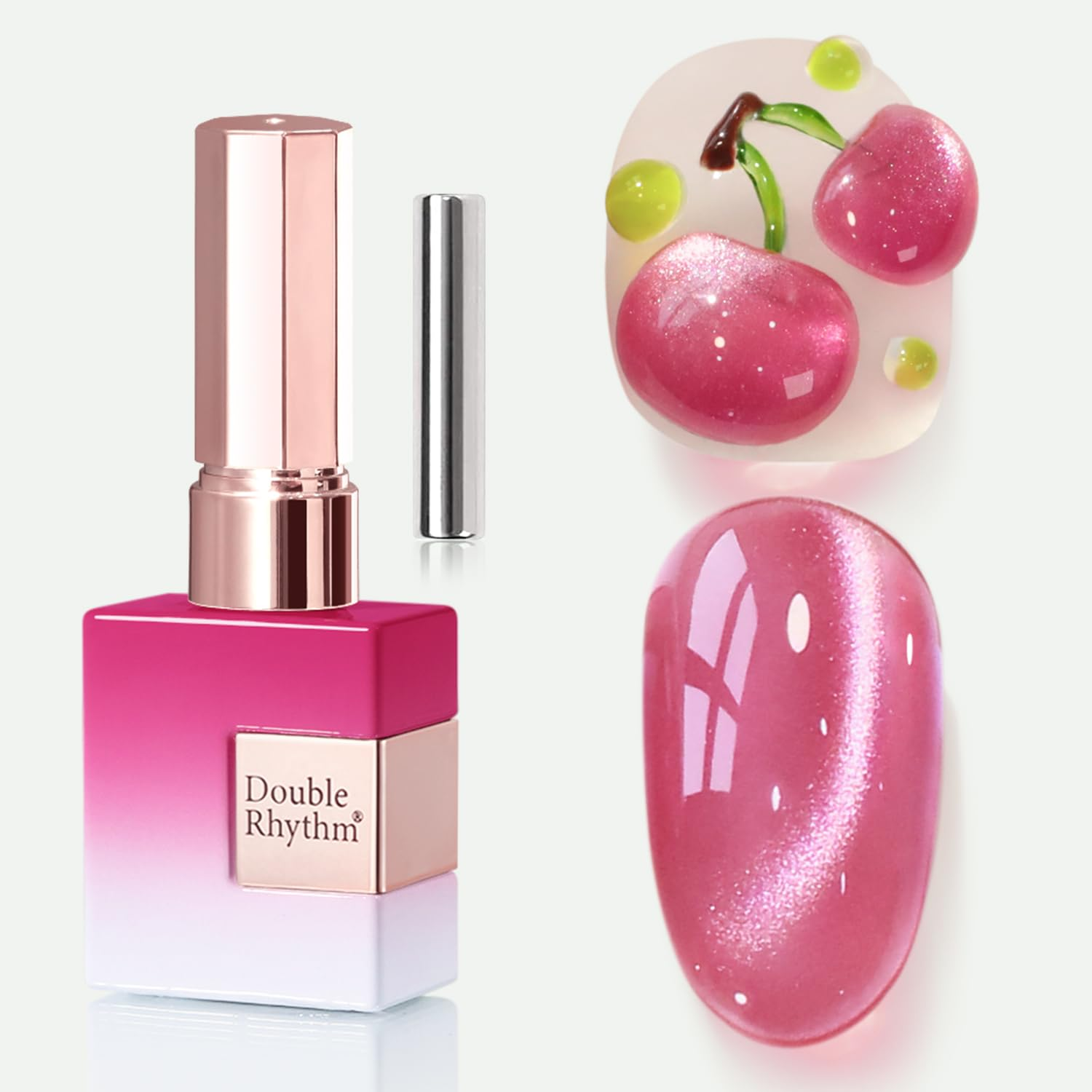 0.5 OZ Cat Eye Gel Polish with Magnet 15ML Holographic Glitter Shimmer Translucent Jelly Color Magnetic Nail Polish Salon DIY at Home (Peach Purple-Mc1208)