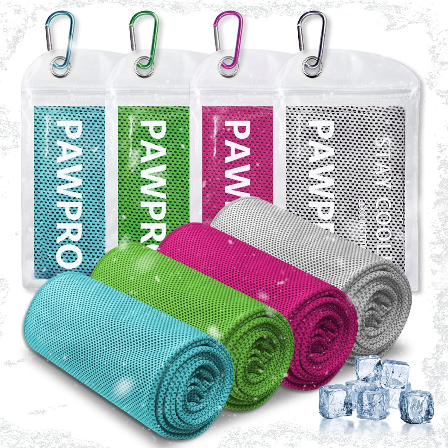 4 Packs Cooling Towels for Neck and Face Soft Breathable Gym Towels with Waterp