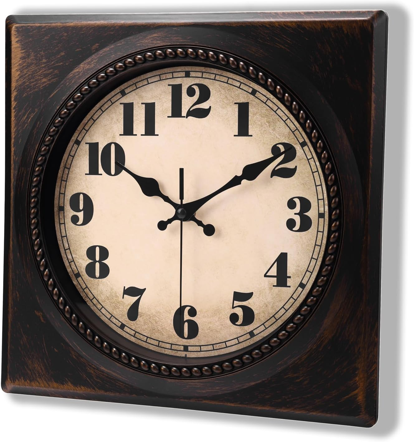 Menterry Rectangle Retro Large Wall Clock – Vintage Antique Style, 6.1x11 Inch, Battery Powered Analog Display