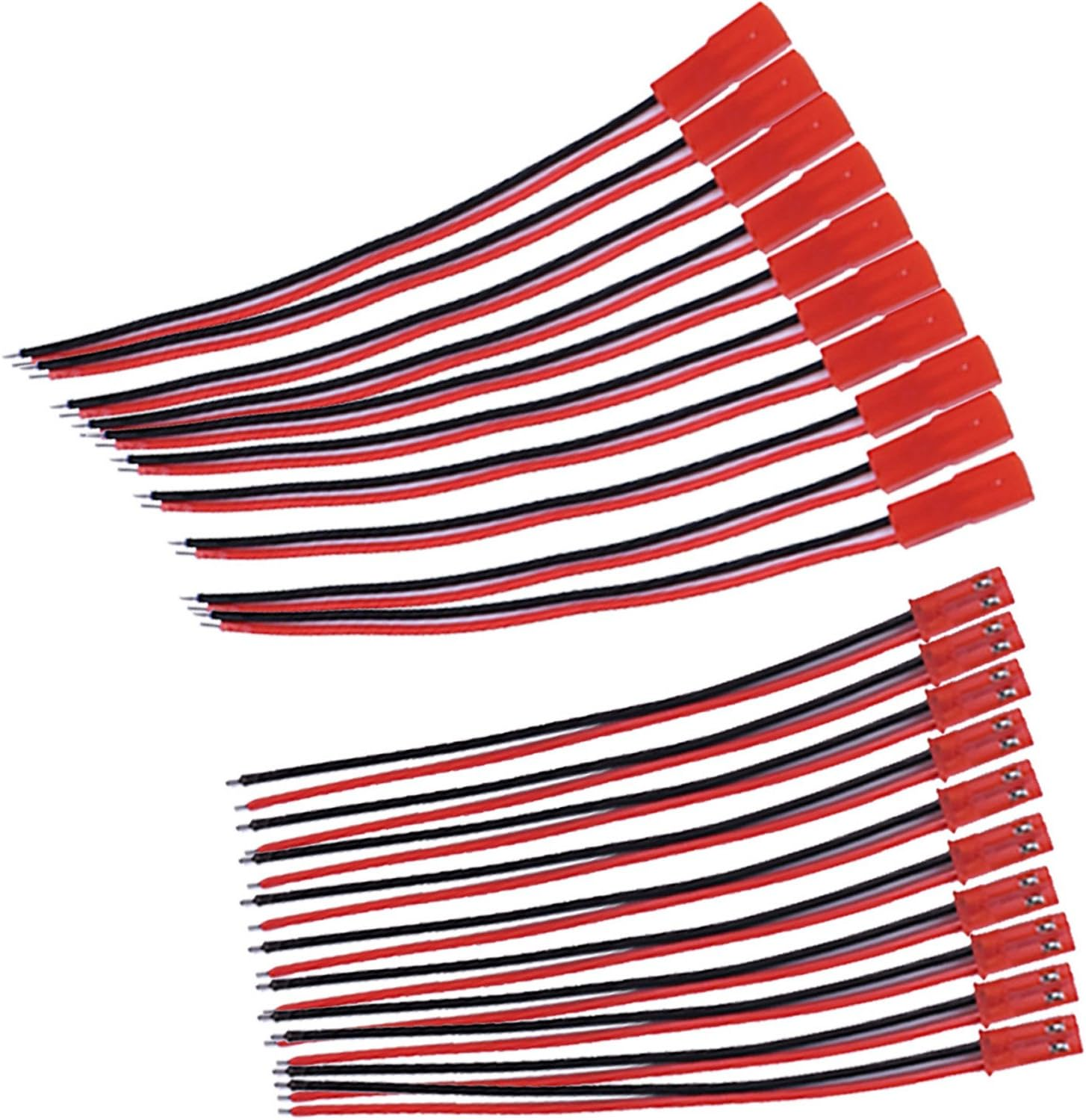EBOOT 20 AWG Plug Connector 2 Pin Male Female Plug Connector Cable Wire for LED Lamp Strip RC Toys Battery, 10 Pairs