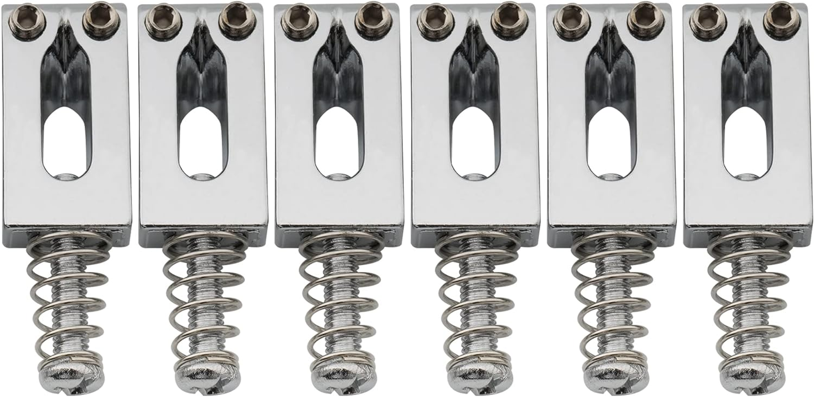 10.5mm Guitar Bridge Saddles for Strat Tele Style Electric Guitar, Chrome(Set of 6)