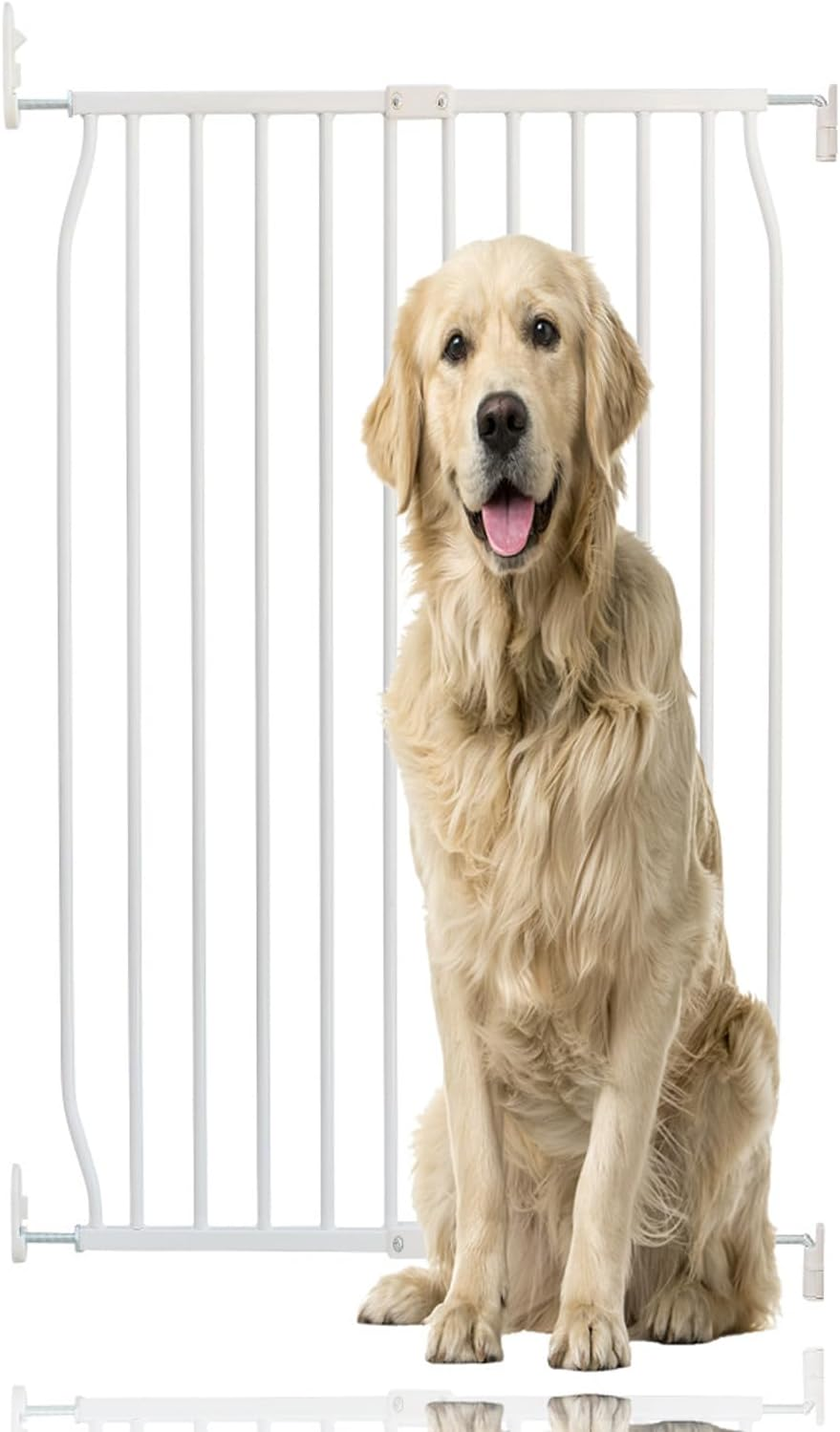 Extra Tall Eco Screw Fit Pet Gate, White, 70Cm - 80Cm