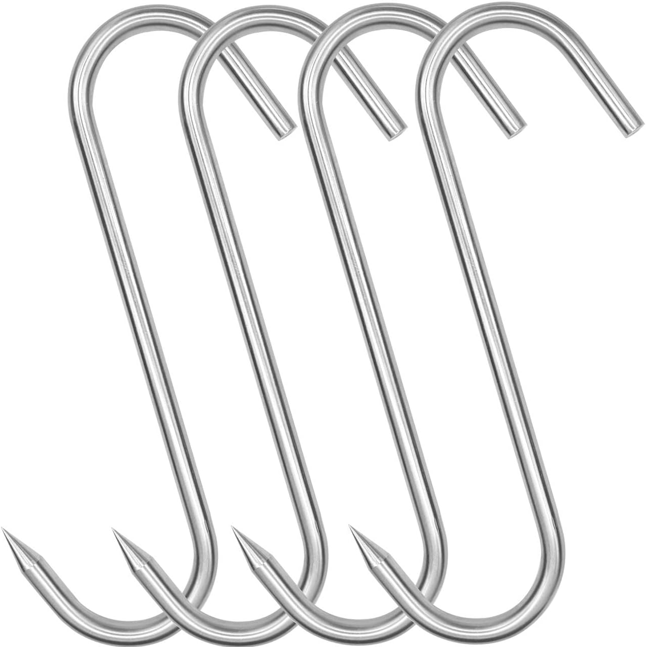 10 Inch Meat Hook, Heavy Duty 10Mm S-Hooks Stainless Steel Meat Processing Butcher Hooks (10Mm10Inch)