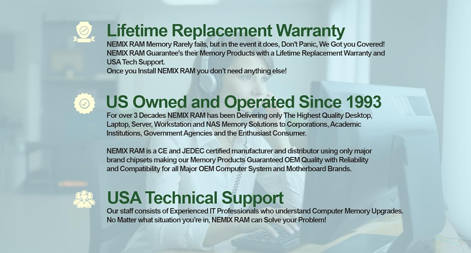 NEMIX RAM 32GB (2X16GB) DDR4-2666 PC4-21300 ECC SODIMM Compatible with Synolo... - Picture 7 of 13
