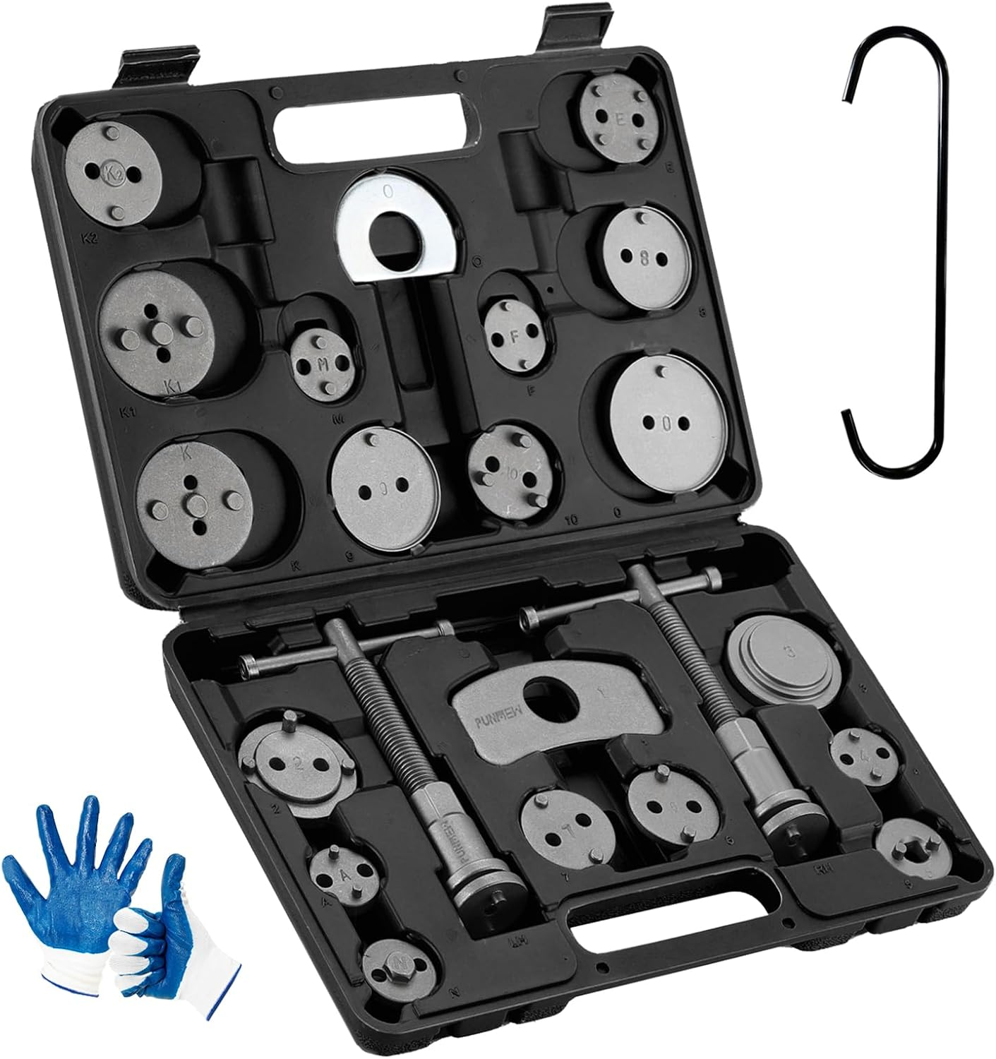 Brake Caliper Compression Tool 24-Piece Heavy Duty Disc Brake Piston Caliper Compressor Rewind Tool