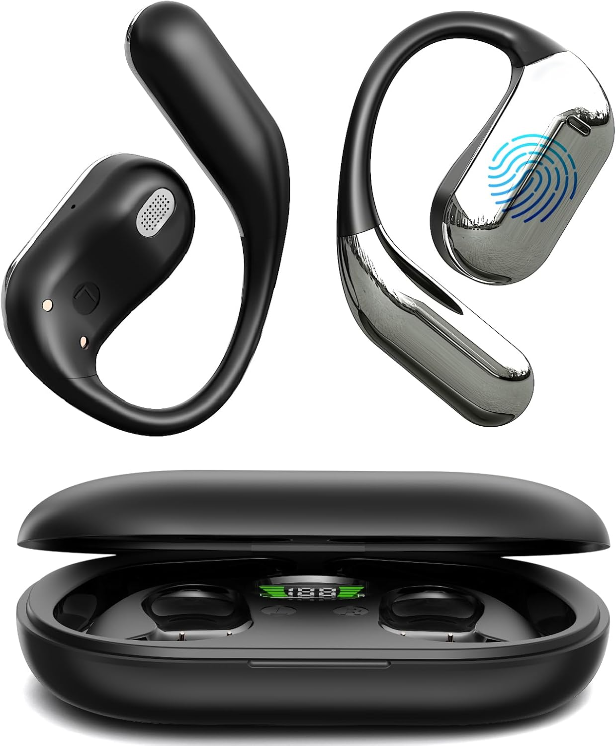 AI Language Translation Earbuds Real-Time, 144 Language Translator Earbuds, 60Hr Battery & Charging Box, App-Enabled Translator Device for Travel, Business, Ios & Android (Black)