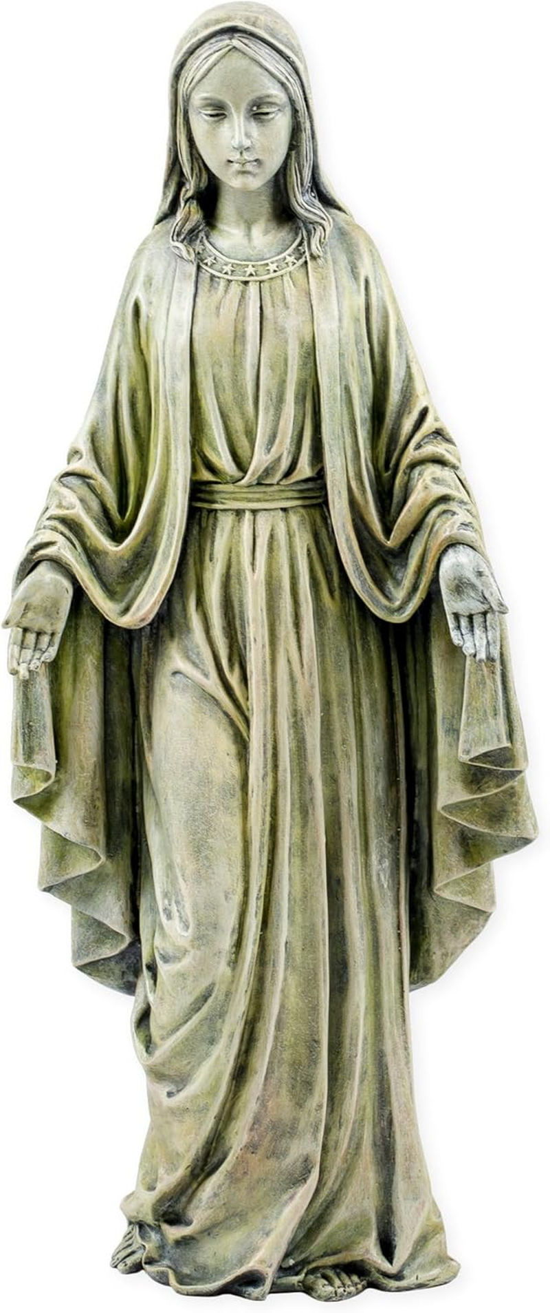 Blessed Mother Mary 19.25 Inch Polyresin Stone Indoor or Outdoor Garden Statue