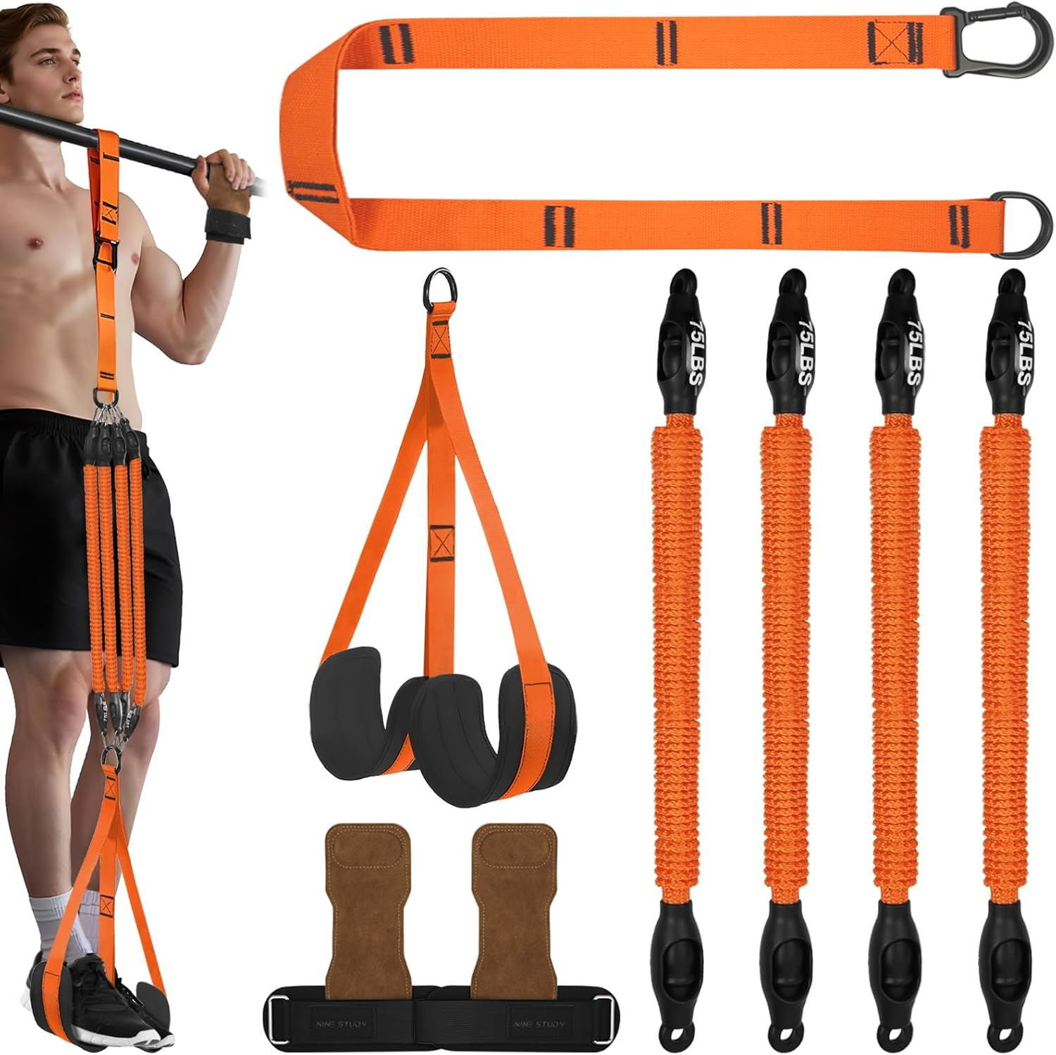 Adjustable Pull Up Assistance Bands 350lb Heavy Duty Resistance Foot Rest Straps