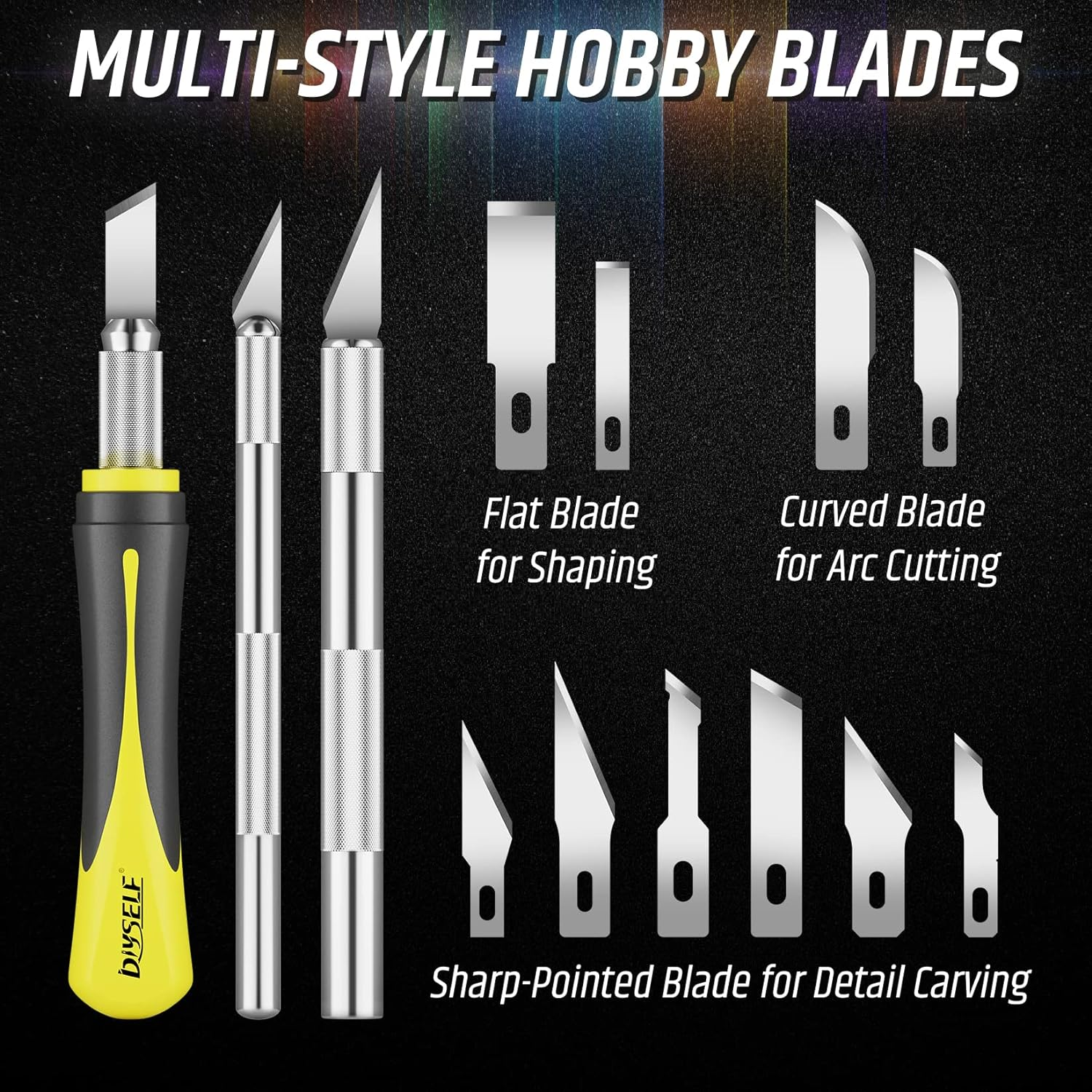 DIYSELF 16-Piece Craft Knife Set, Exacto Knife Set, 3-Piece Hobby Knife with ... - Picture 5 of 14