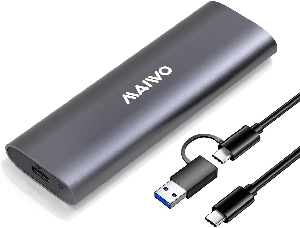 M.2 NVMe SSD Enclosure, USB 3.1 GEN2 10Gbps Support UASP Trim, 8TB Capacity, Tool Free M.2 NVMe PCIe SSD to USB C Adapter Reader Case