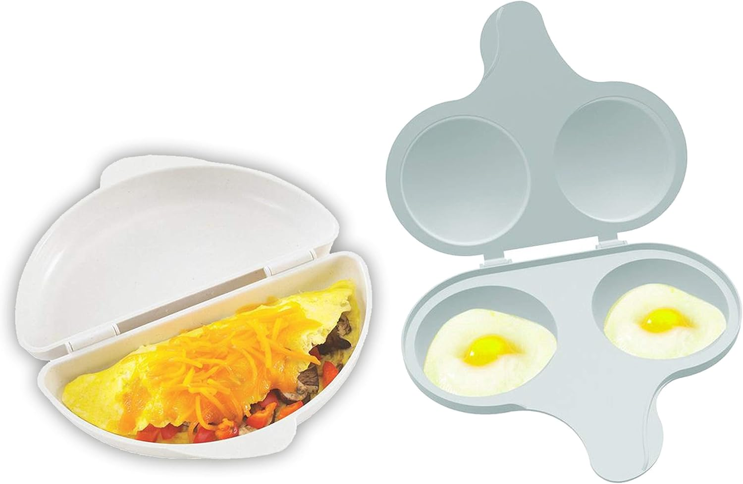sarten tortilla omelet y molde huevo escalfado microondas 2 cavidades Cazador