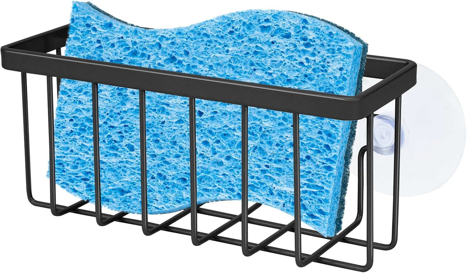 Sponge Holder for Kitchen Sink Suction,Kitchen Sink Sponge Holder,Sink Caddy, Soap Holder,Bathroom,Scrubbers (Black)