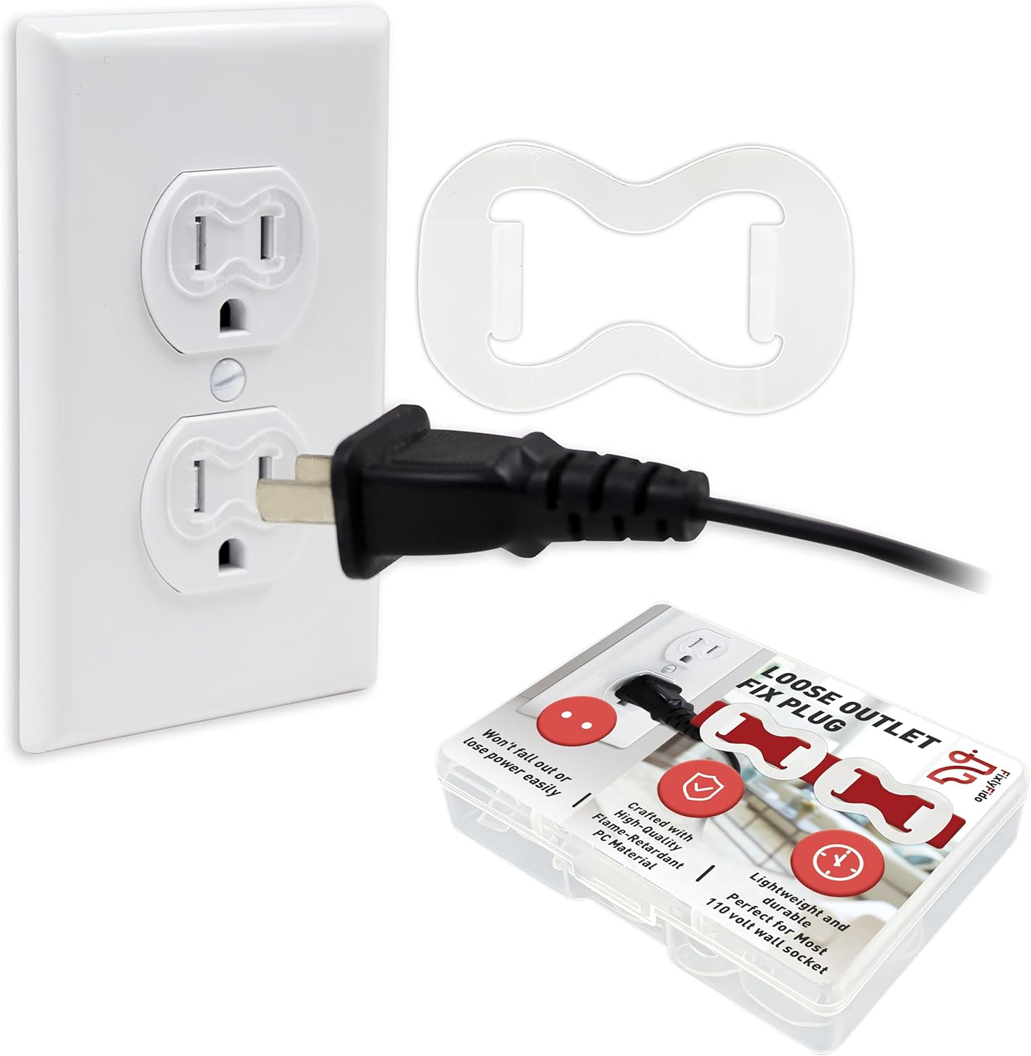 15-Pack Loose Outlet Fix Plug - Ensure Secure Connection for Power Plugs - Socket Extender Prevents Loose Socket Issues - Easily Fix Loose Outlets - Won'T Fall Out or Cut off Electricity