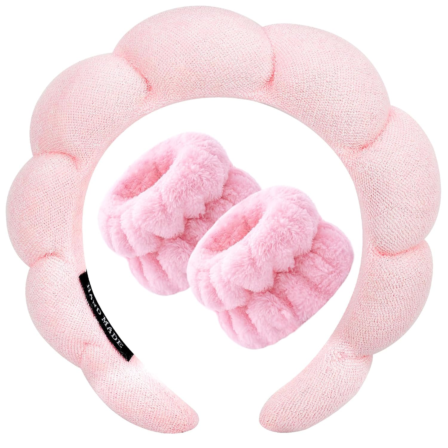 Vincha spa y muneca rosa suave para maquillaje cuidado mujer antideslizante