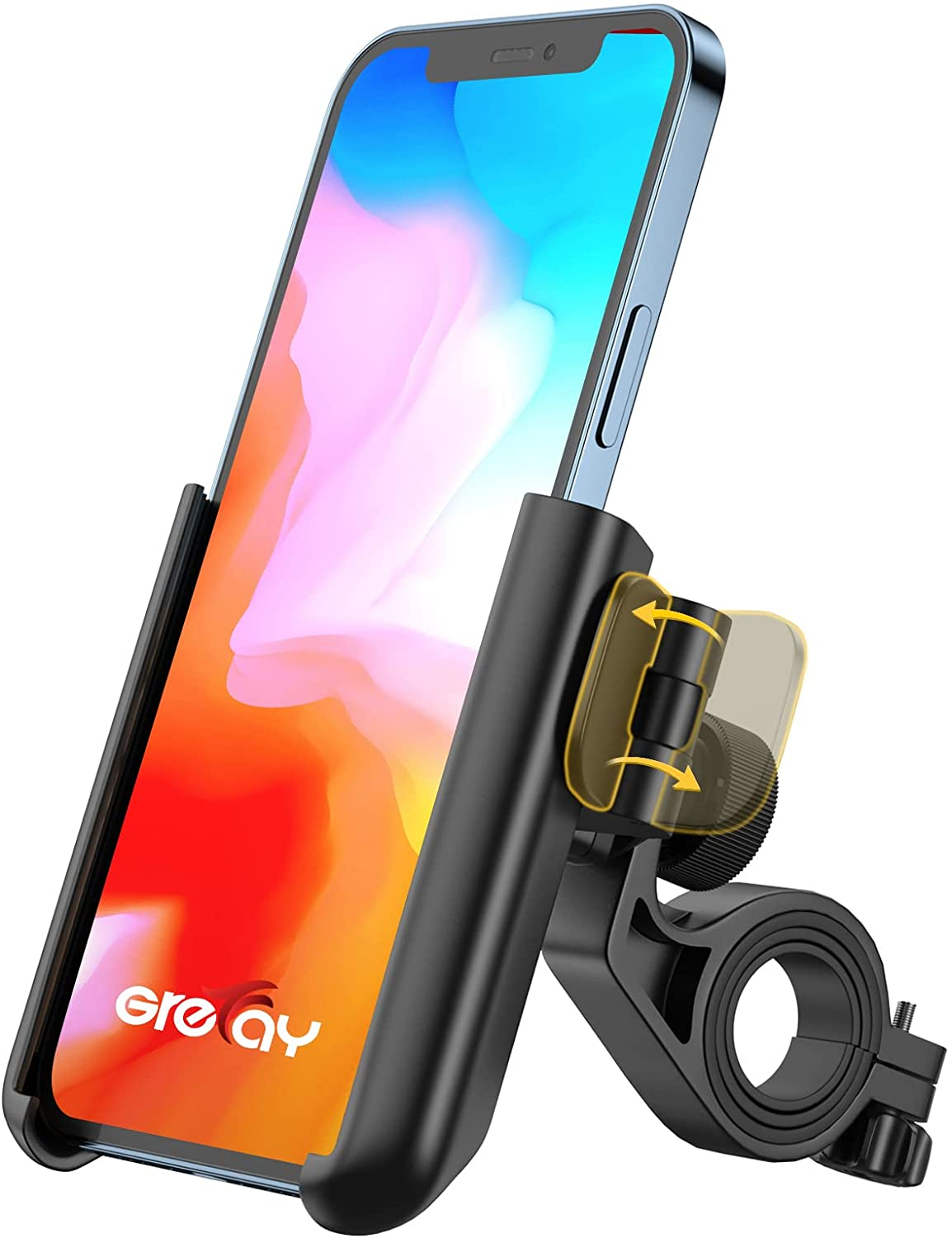 Bike Phone Mount Universal Motorcycle Handlebar Phone Holder 【1S Quick Release】 Anti Shake Bicycle Phone Clamp for Road Bike/MTB/Scooter with 360 Rotation for 3.5-7.0 inches Smartphone