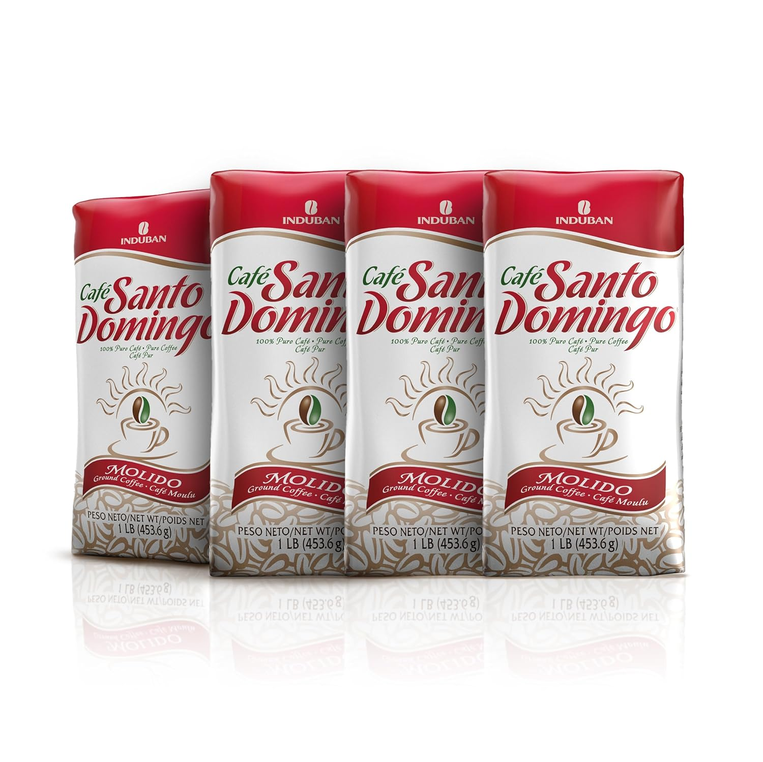 Café Santo Domingo, 16 Oz Bag, Ground Coffee - Product from the Dominican Republic (Pack of 4)