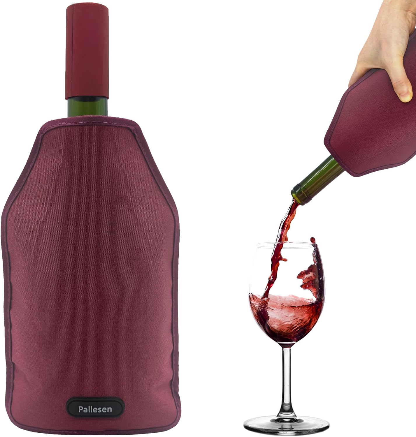 Portable Wine Cooler Sleeve Reusable Wine Bottle Chiller Flexible Wine Ice Bag Keep Wine Cool and Refreshing for 750Ml Standard Size Bottles Red Wine, White Wine & Champagne (Burgundy)