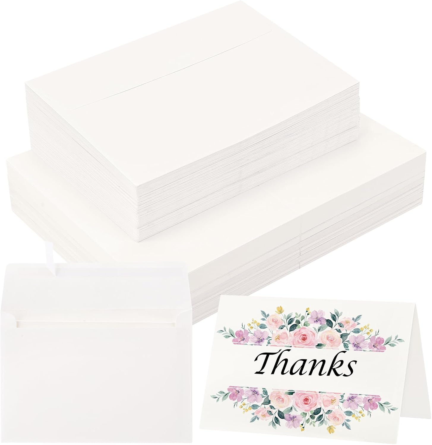 30 Sets Blank Watercolor Cards with Envelopes, 140Lb/300Gsm Cotton Watercolor Paper Cards, 4 X 6 in Foldable Watercolor Postcards with Envelopes for Greeting Cards Birthday Wedding Invitations
