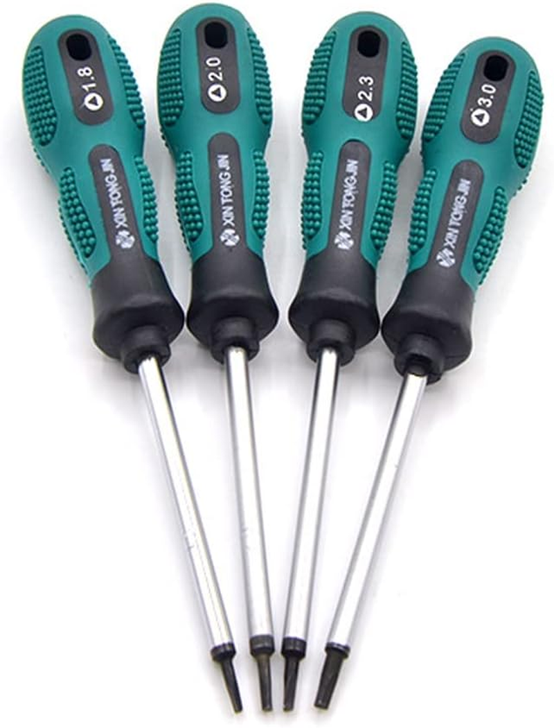 4 Pcs Triangle Screwdriver 1.8Mm 2.0Mm 2.3Mm 3.0Mm Non-Slip Screwdriver Kit Precision with Magnetic Multifunctional Hand Tool