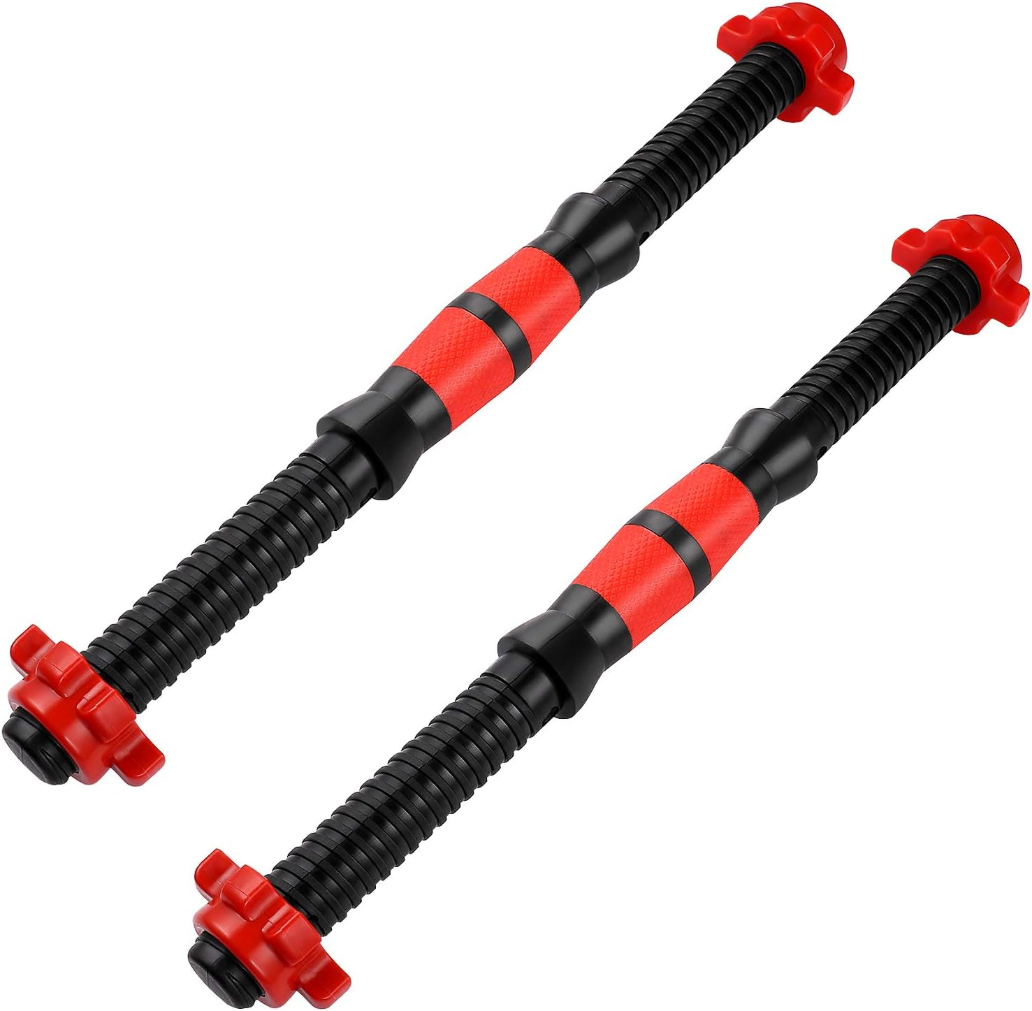 Threaded Dumbbell Handles,2pcs Adjustable Dumbbell Bar Handles with 4pcs 1inch Spin-Lock Collars for Sport Training Workout