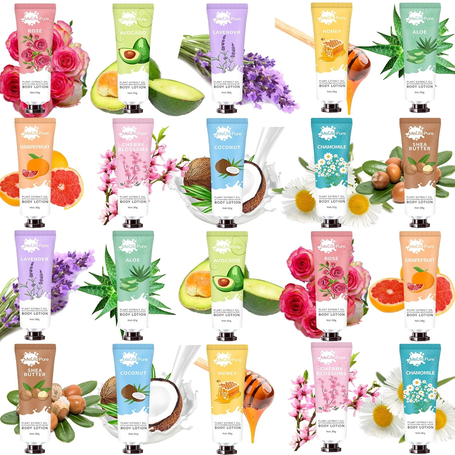 20 Pack Lotion for Women,Body Lotion for Dry Skin,Mothers Day Gifts,Teacher Appreciation,Nurses Week Gifts Bulk 2025,Travel Size Natural Fragrance Body Moisturizer with Shea Butter,Baby Shower Favors
