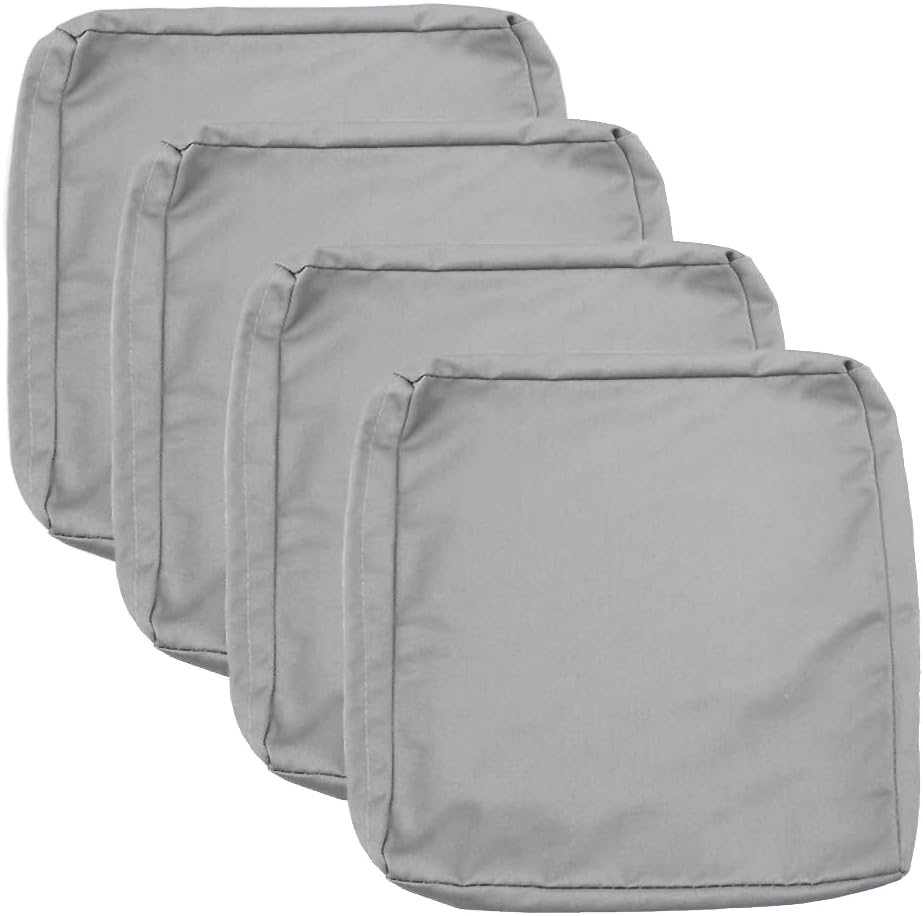 Patio Cushion Covers 24x24 Outdoor Cushion Covers for Patio Furniture Waterproof Patio Cushion Slicovers Chair Seat Cushion Covers for Wicker Chair, Grey Heather