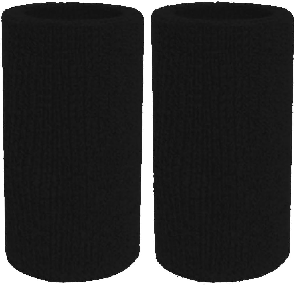 Sweatbands Sports Wristbands for Men and Women - 6 Inch Elastic Athletic Wrist Bands for Tennis, Basketball, Running, Working Out