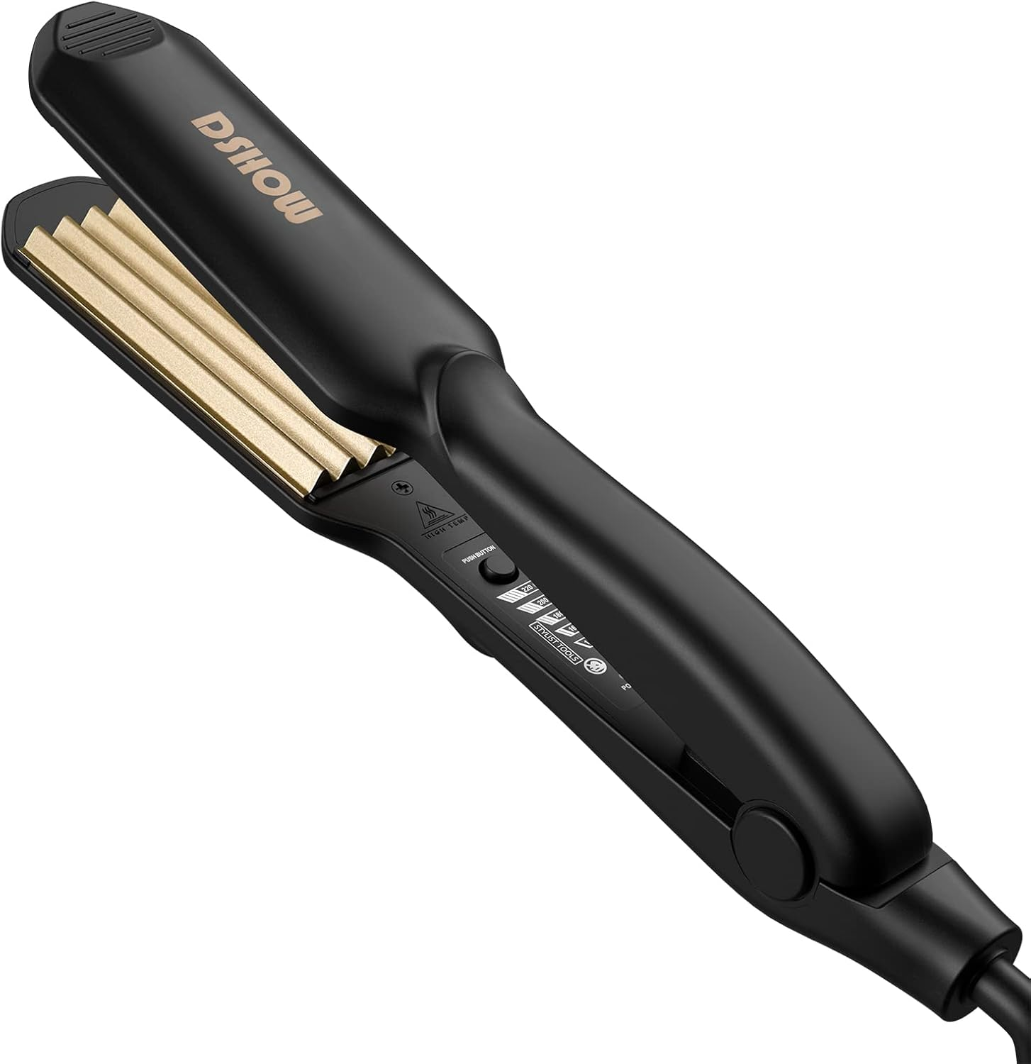 Piastra per Capelli Frisee  Piastra Lisciante per Capelli Rivestimento in Tourmaline Ceramic Crimping Iron for Hair Crimper (Nero)