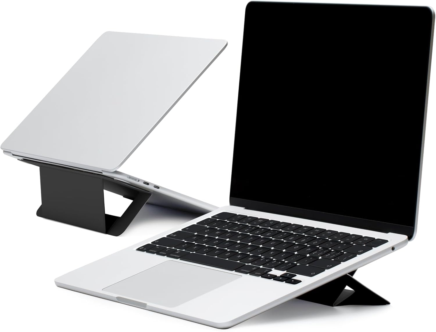 Laptop Stand for Desk, Adhesive Airflow Laptop Cooling Riser for Heat Dissipation with 2 Adjustable Viewing Angles, Foldable & Portable Computer Stand Compatible with Laptops 11