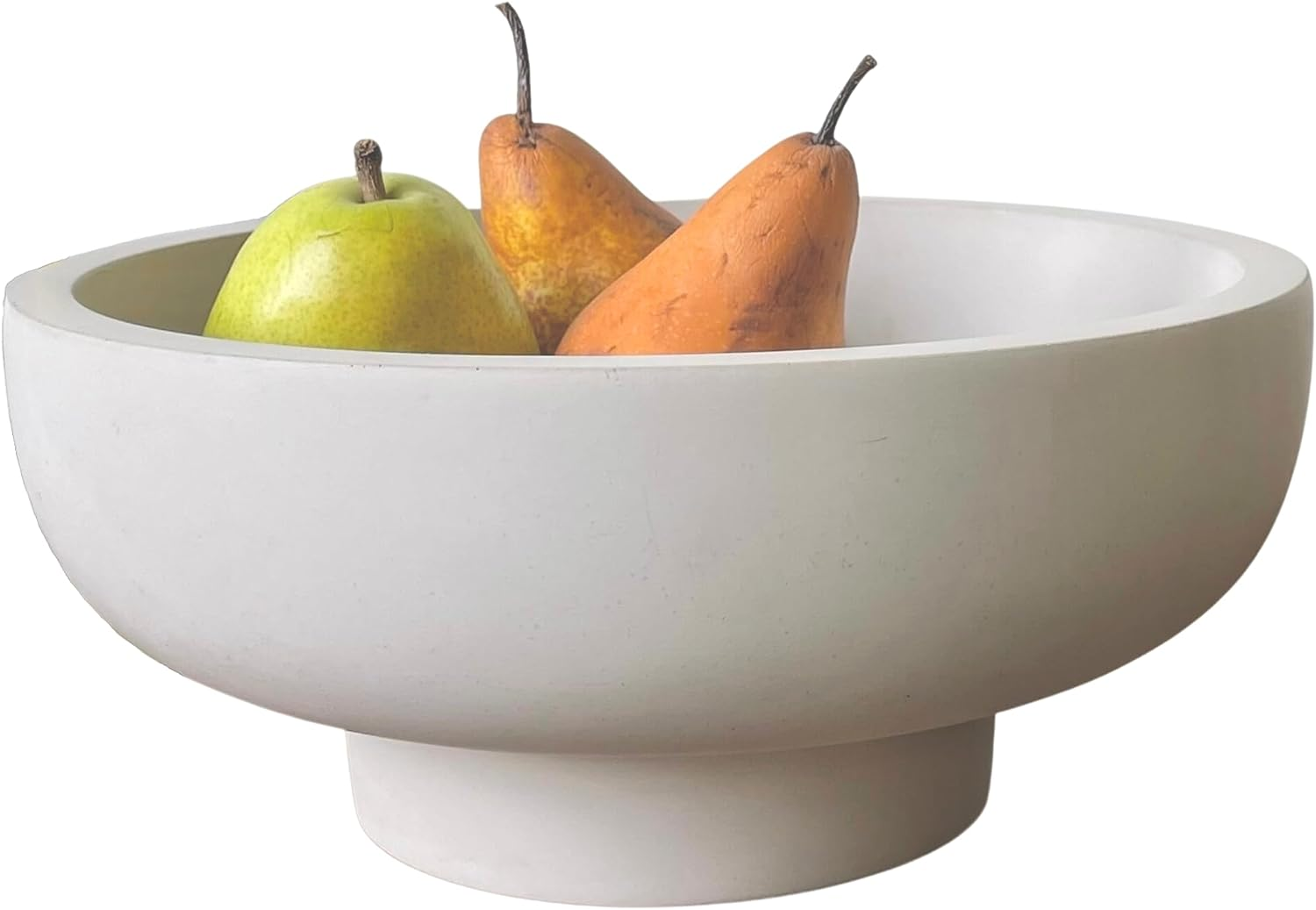 Concrete Fruit Bowl for Kitchen Counter - Large Decorative Bowl for Home Decor - Modern Pedestal Bowl - Key Bowl for Entry Table - Footed Bowl - Entryway Bowl for Keys