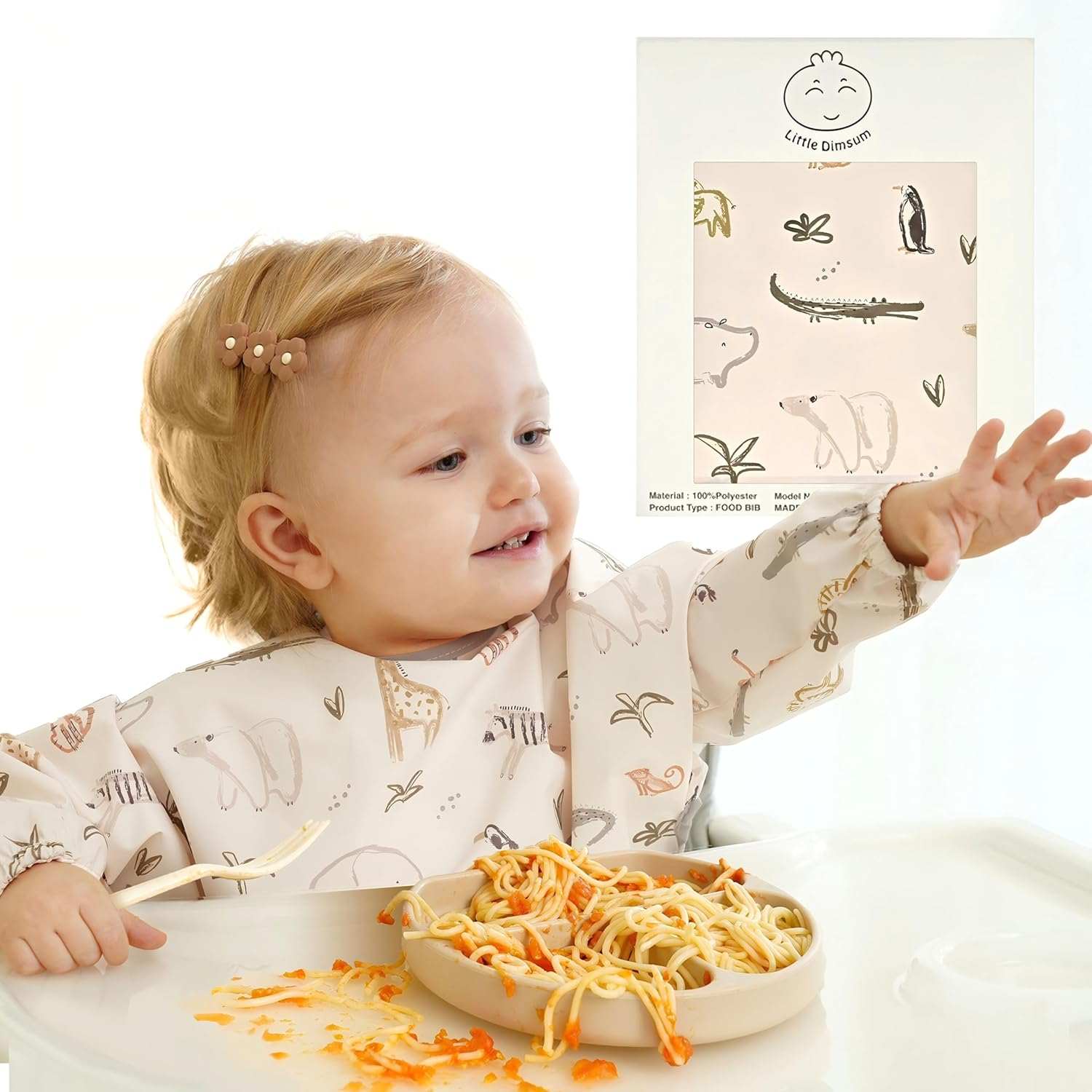 Little Dimsum Mess-Proof Baby Bibs|Infant Toddler Long Sleeve Waterproof Feed... - Picture 3 of 14