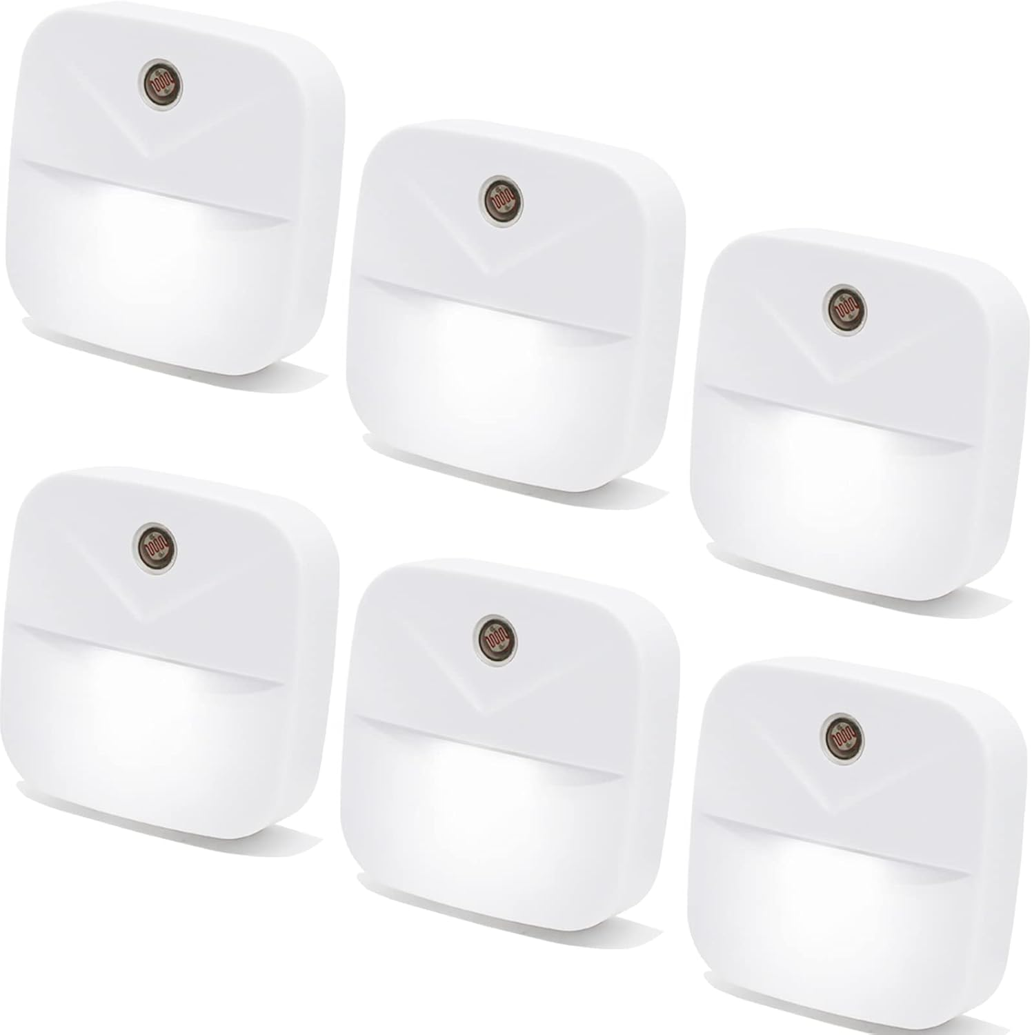 6 Pack Night Light Plug In, White LED Nightlights with Smart Dusk to Dawn Sensor, Plug into Wall Nightlights Suitable for Bedroom, Bathroom, Hallway, Kitchen, Stairs, Kids, Adults