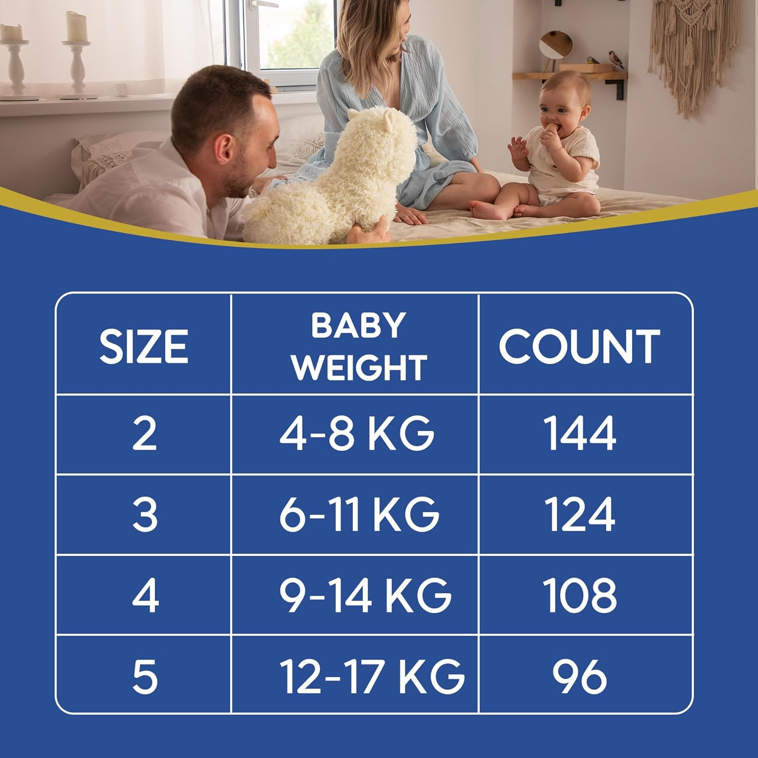 AIWIBI Baby Nappies Size 2 (4-8kg), 144 Count, Light Feather Series Premium N... - Picture 6 of 15