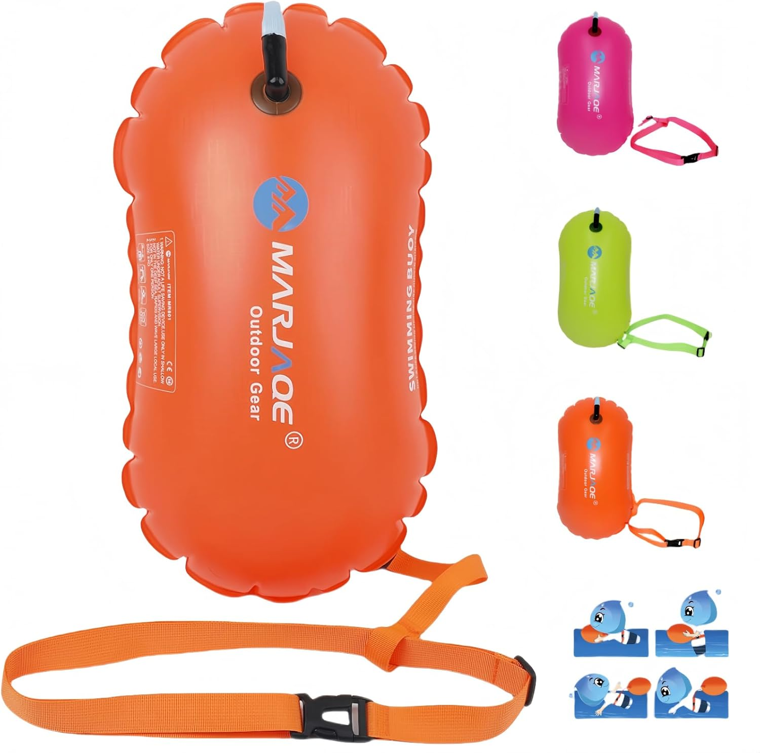 Swim Buoy Pull Buoy For Open Water Lightweight Brightly Colored Safety Float