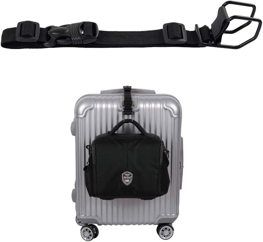 J Hook Luggage Strap Add a Bag Hook Hanger Strap, Adjustable Attaches Briefcase