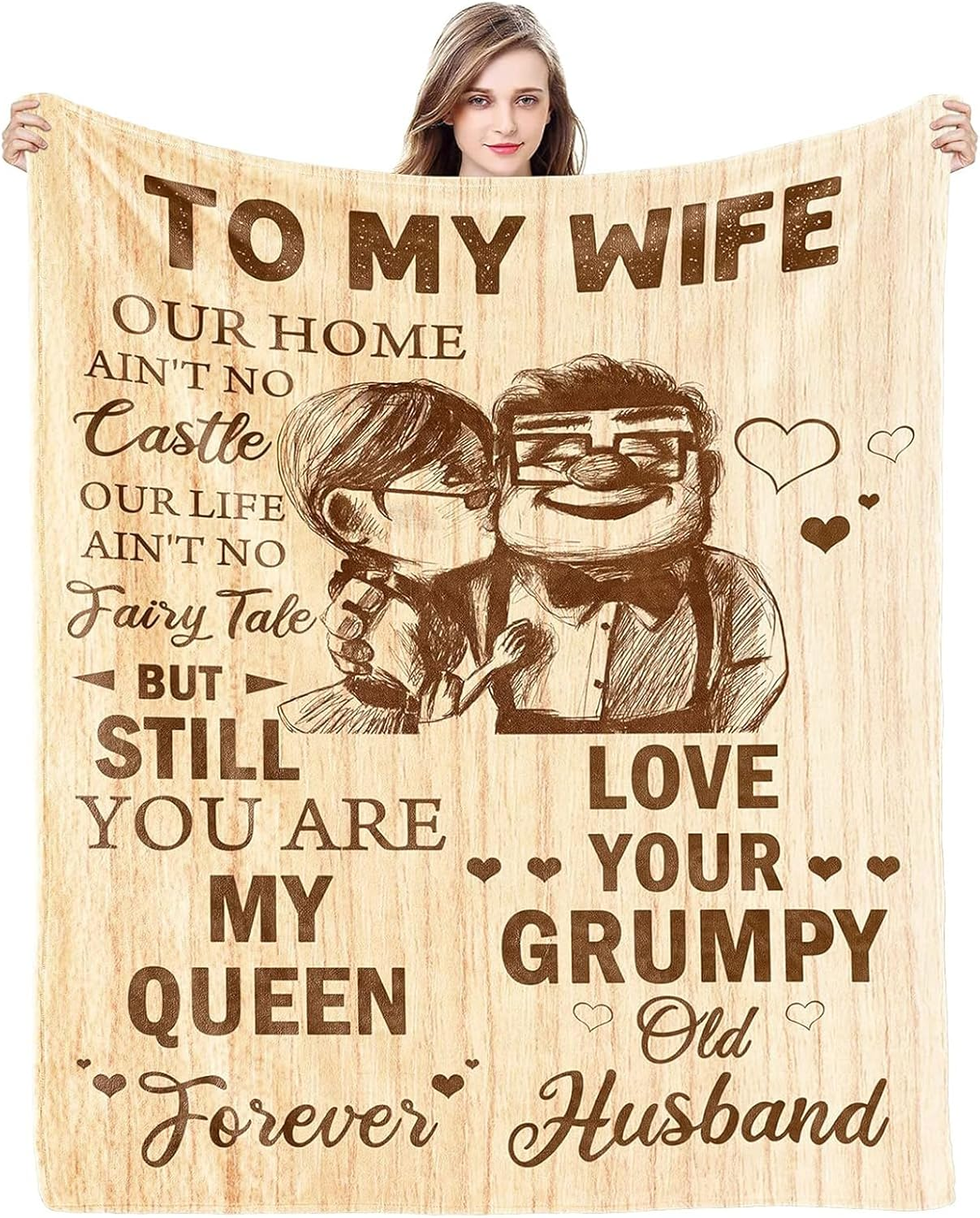 CENSIHER Gift for Wife from Husband to My Wife Blanket Wedding Anniversary Romantic Gifts for Women Birthday Christmas Valentine'S Mother'S Day Healing Thoughts Blanket Presents for Her