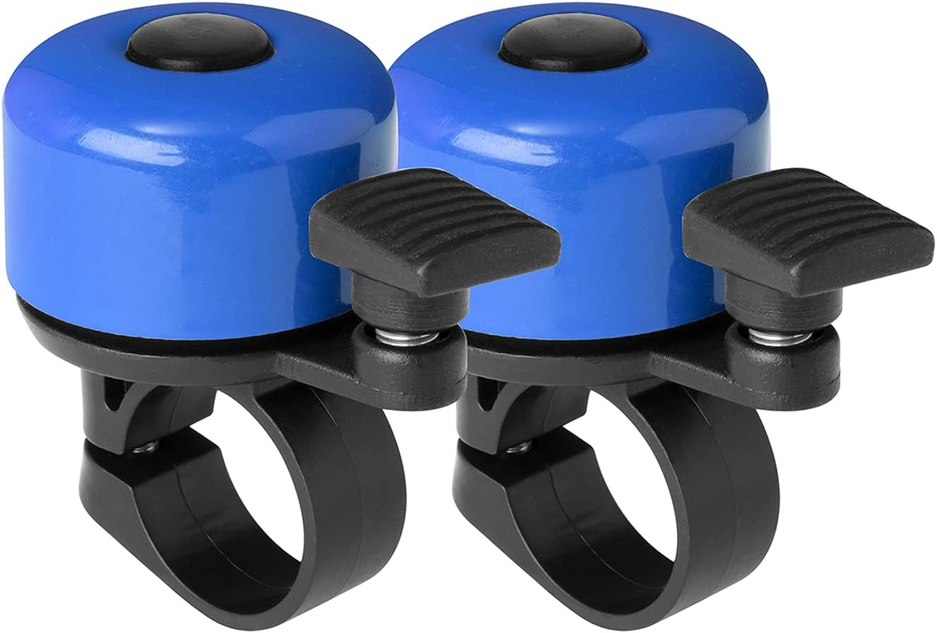 Bike Bell 2 Pack with Loud Melodious Sound Classic Mini Bicycle Bell for Kids Adults Bike Horn for Road, Mountain Bike for Scooter, MTB, BMX