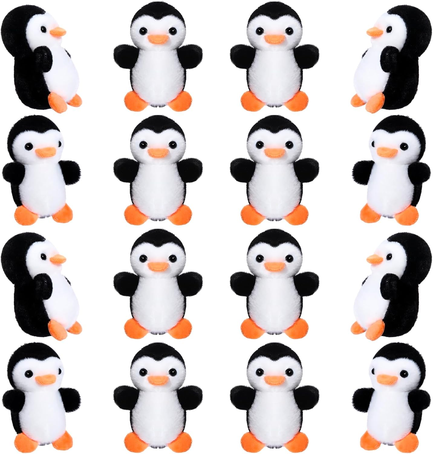 8 Pcs 4 Inch Mini Penguin Stuffed Animal Bulk Penguin Plush Keychains for Birthday Xmas Party Favor Gifts (Black)