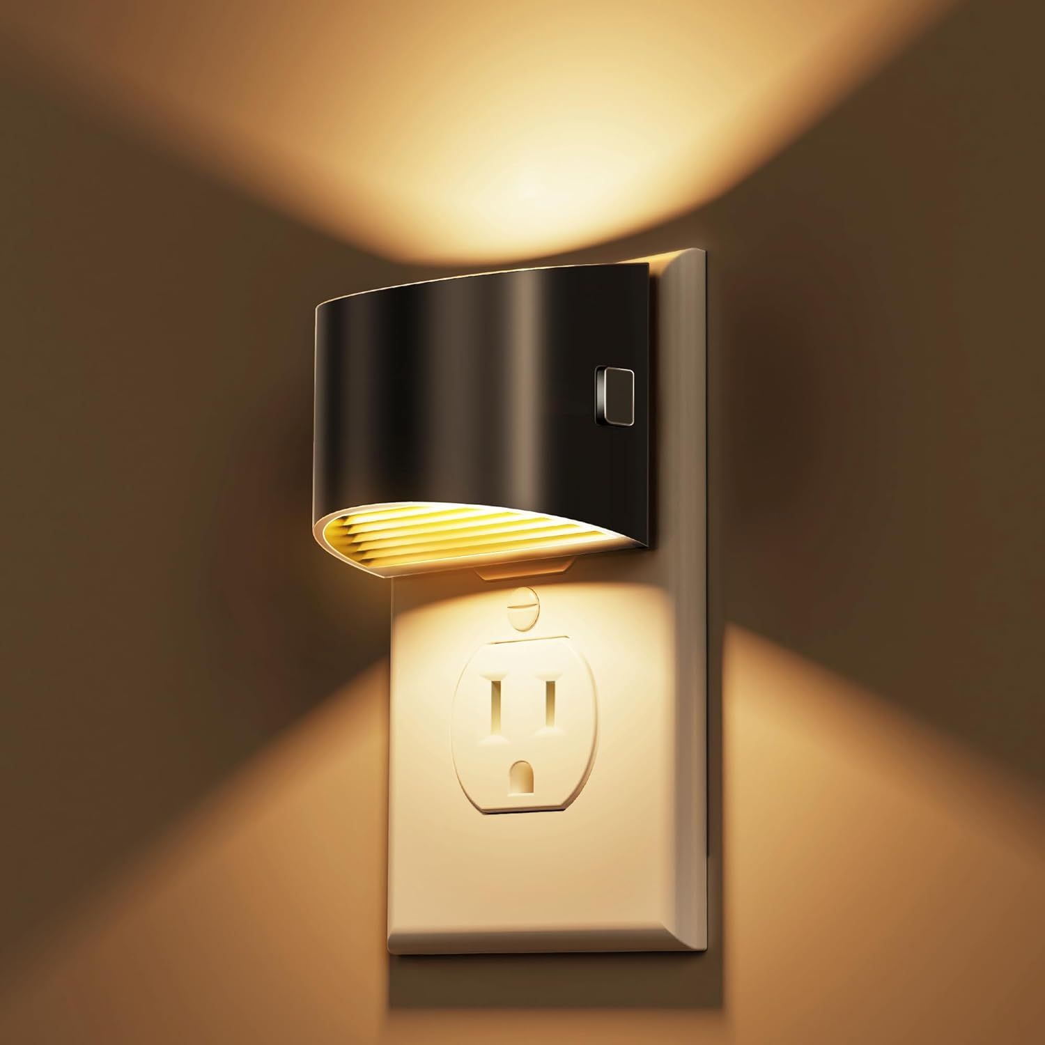 Night Lights Plug into Wall 2 Pack, Dusk to Dawn Sensor Nightlight, Brightness Adjustable, 3000K Soft White